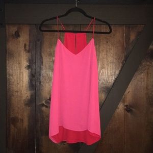 Convertible red/pink strappy, flowy tank
